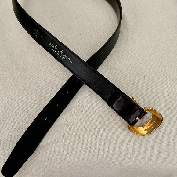 Soho design group - Women’s Chocolate Brown, faux Leather belt. 36” - Picture 4 of 5